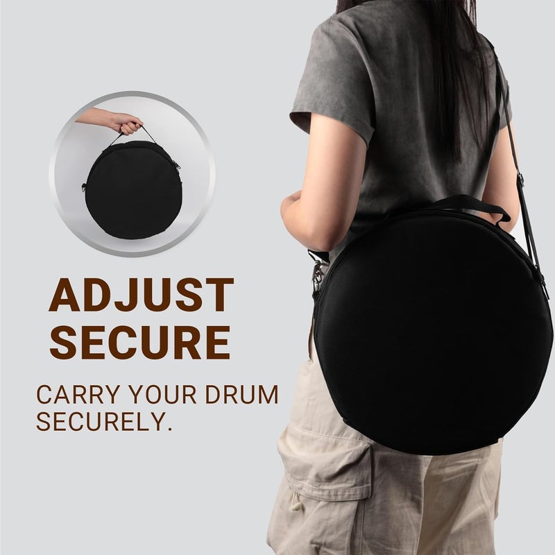 Aemrovi 16 Inch Professional Ocean Wave Drum - Goatskin Drum with Steel Beads, Natural Sound Instrument for Meditation Relaxation Yoga, Includes Carry Bag(16in) - Image 4